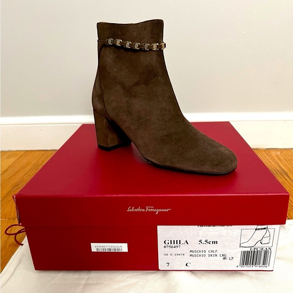 Salvatore Ferragamo Ghila Suede Ankle Boots